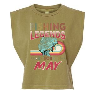 Fishing Legends Are Born In May Garment-Dyed Women's Muscle Tee