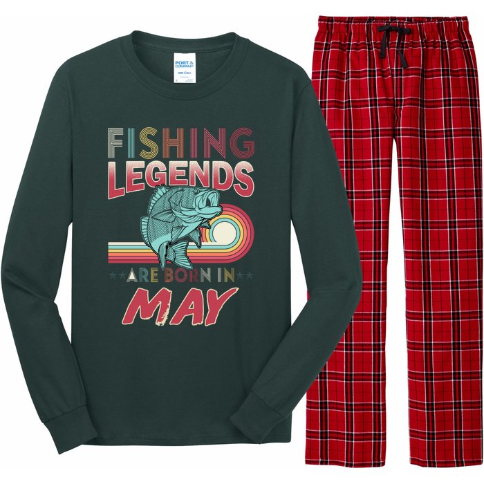 Fishing Legends Are Born In May Long Sleeve Pajama Set