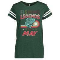 Fishing Legends Are Born In May Enza Ladies Jersey Football T-Shirt