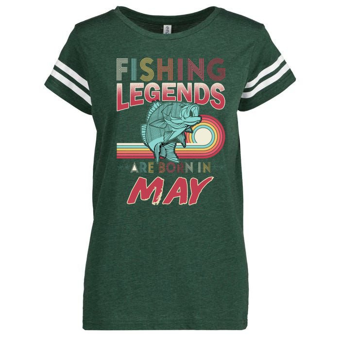 Fishing Legends Are Born In May Enza Ladies Jersey Football T-Shirt