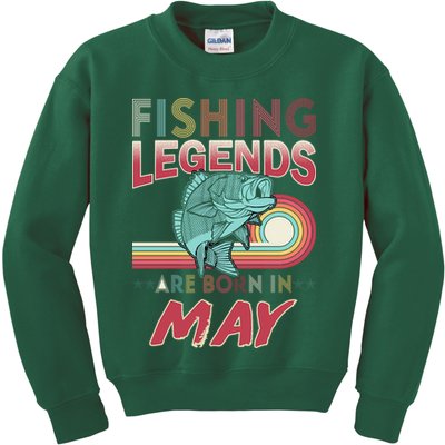 Fishing Legends Are Born In May Kids Sweatshirt