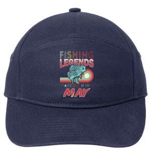 Fishing Legends Are Born In May 7-Panel Snapback Hat