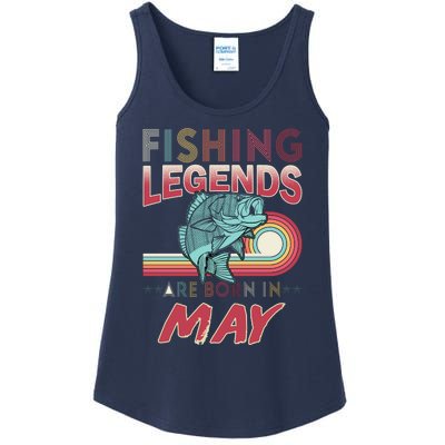 Fishing Legends Are Born In May Ladies Essential Tank