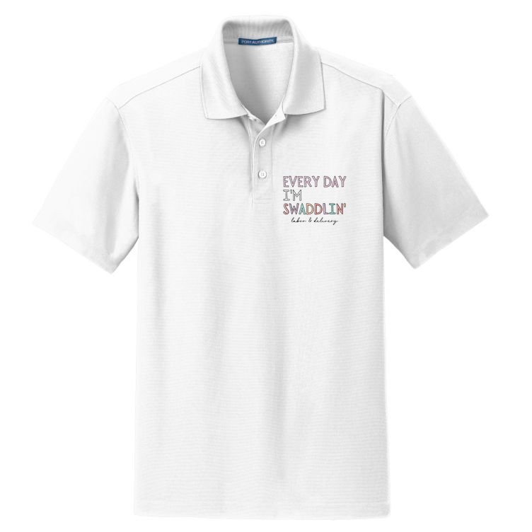 Funny Labor And Delivery LD Nurse Every Day Im Swaddlin Dry Zone Grid Polo