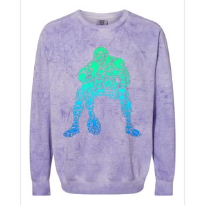 Football Lineman American Football Colorblast Crewneck Sweatshirt