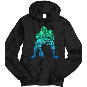 Football Lineman American Football Tie Dye Hoodie