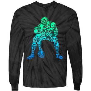 Football Lineman American Football Tie-Dye Long Sleeve Shirt