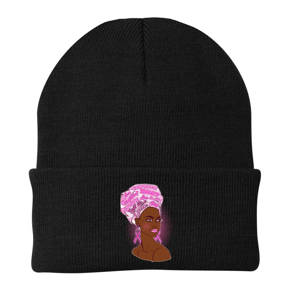 Fight Like A Queen Breast Cancer Awareness Beanie