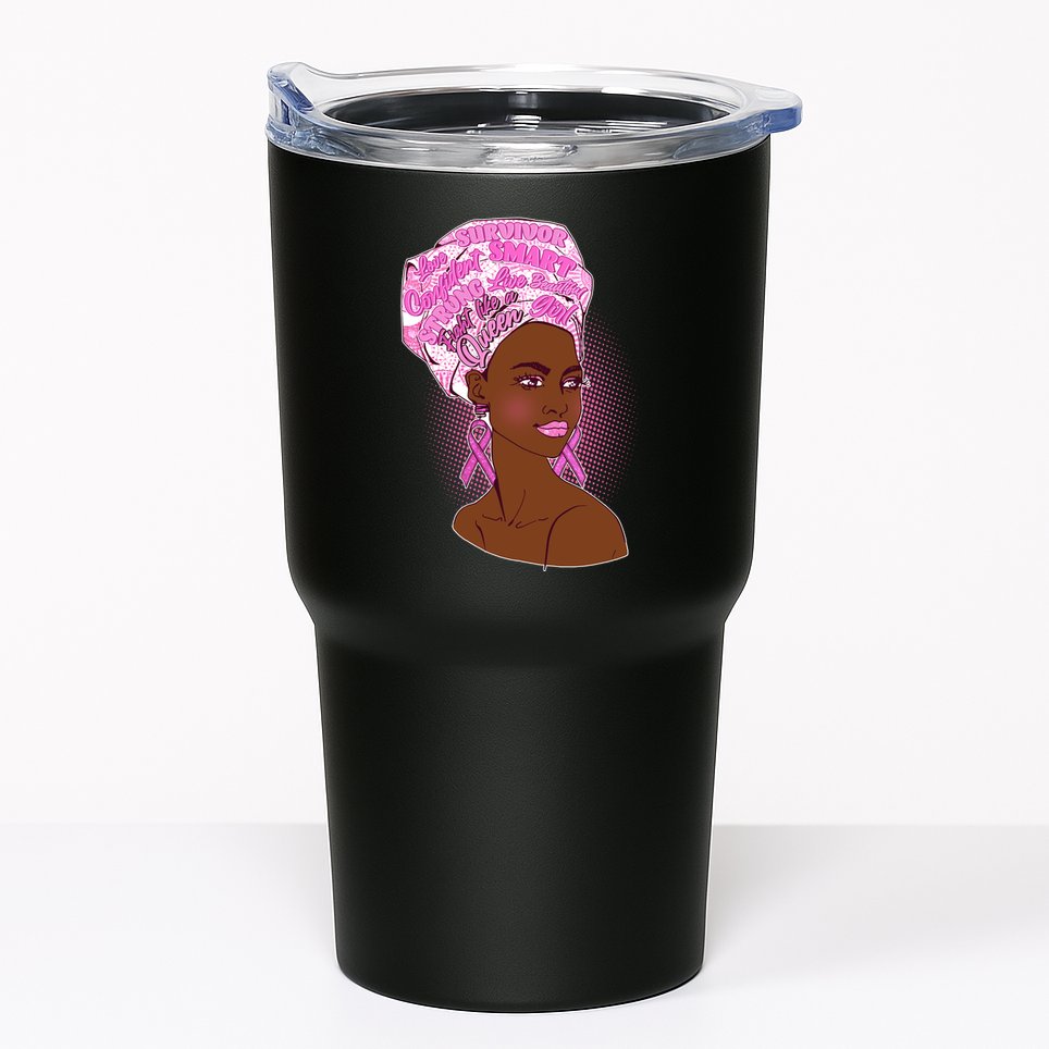Fight Like A Queen Breast Cancer Awareness Tumbler