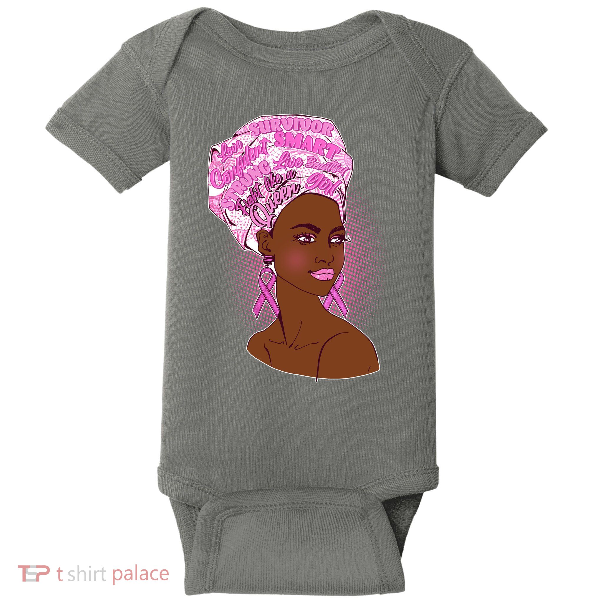 Fight Like A Queen Breast Cancer Awareness Baby Bodysuit