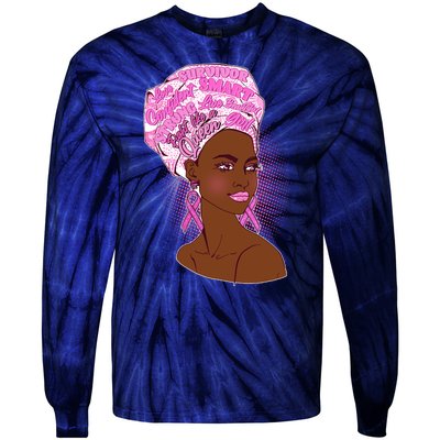 Fight Like A Queen Breast Cancer Awareness Tie-Dye Long Sleeve Shirt