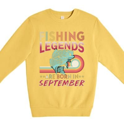 Fishing Legends Are Born In September Premium Crewneck Sweatshirt