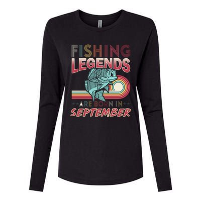 Fishing Legends Are Born In September Womens Cotton Relaxed Long Sleeve T-Shirt