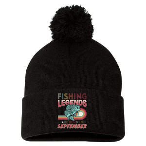 Fishing Legends Are Born In September Pom Pom 12in Knit Beanie