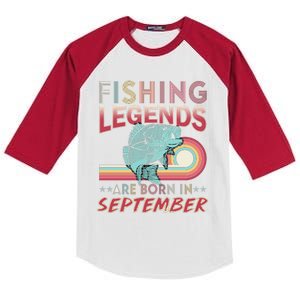 Fishing Legends Are Born In September Kids Colorblock Raglan Jersey