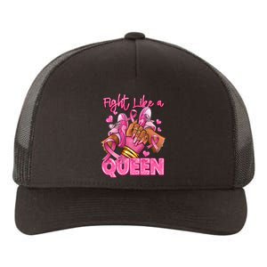 Fight Like A Queen Breast Cancer Support Awareness Yupoong Adult 5-Panel Trucker Hat