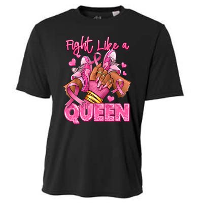 Fight Like A Queen Breast Cancer Support Awareness Cooling Performance Crew T-Shirt