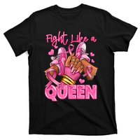 Fight Like A Queen Breast Cancer Support Awareness T-Shirt