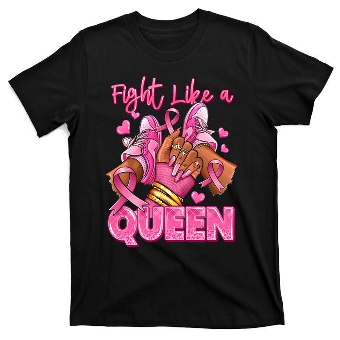 Fight Like A Queen Breast Cancer Support Awareness T-Shirt