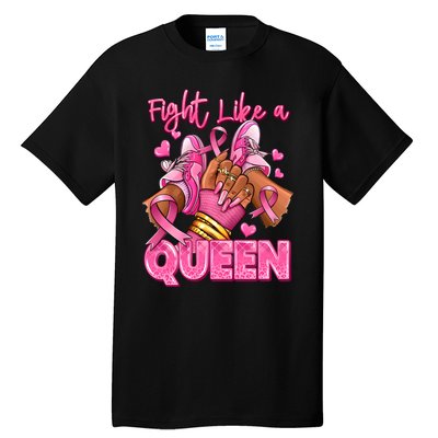 Fight Like A Queen Breast Cancer Support Awareness Tall T-Shirt