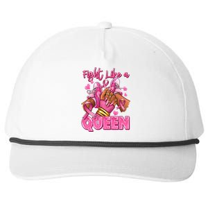 Fight Like A Queen Breast Cancer Support Awareness Snapback Five-Panel Rope Hat