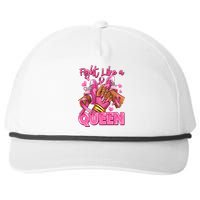 Fight Like A Queen Breast Cancer Support Awareness Snapback Five-Panel Rope Hat