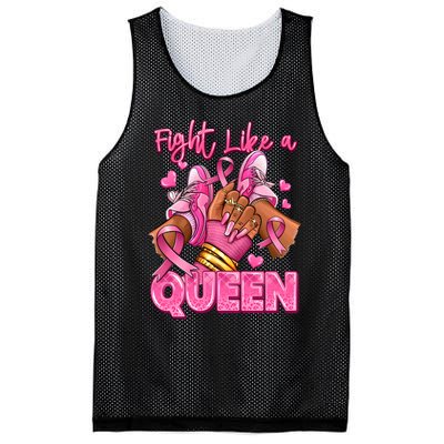 Fight Like A Queen Breast Cancer Support Awareness Mesh Reversible Basketball Jersey Tank