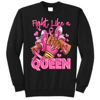 Fight Like A Queen Breast Cancer Support Awareness Tall Sweatshirt