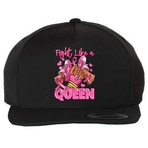 Fight Like A Queen Breast Cancer Support Awareness Wool Snapback Cap