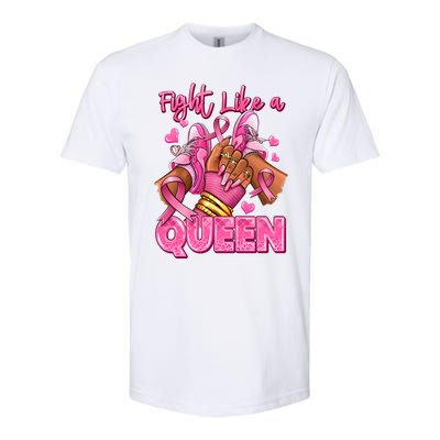 Fight Like A Queen Breast Cancer Support Awareness Softstyle CVC T-Shirt