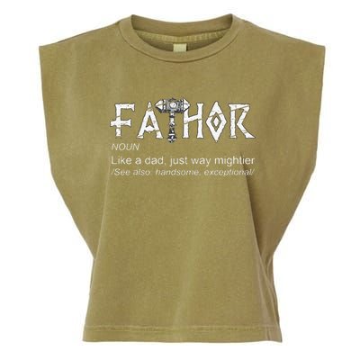 Fathor Like A Dad Just Way Mightier Fathers Day Viking Cute Garment-Dyed Women's Muscle Tee