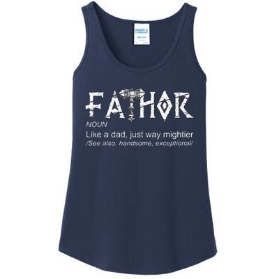 Fathor Like A Dad Just Way Mightier Fathers Day Viking Cute Ladies Essential Tank