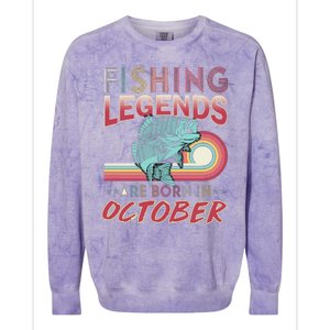 Fishing Legends Are Born In October Colorblast Crewneck Sweatshirt