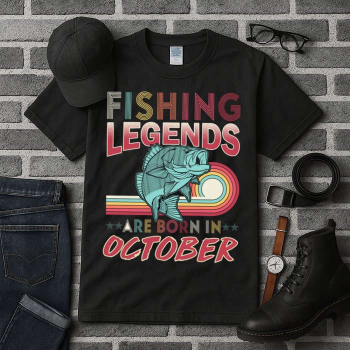 Fishing Legends Are Born In October Tall T-Shirt