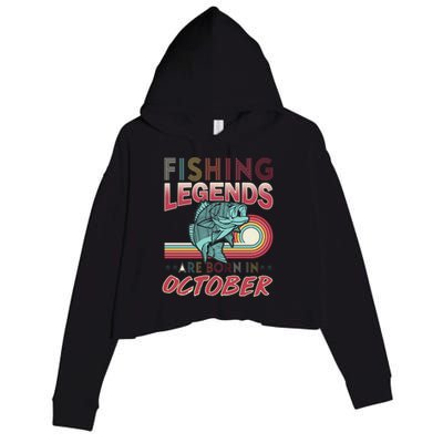 Fishing Legends Are Born In October Crop Fleece Hoodie