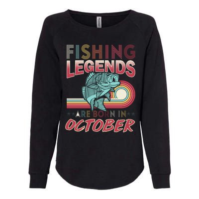 Fishing Legends Are Born In October Womens California Wash Sweatshirt