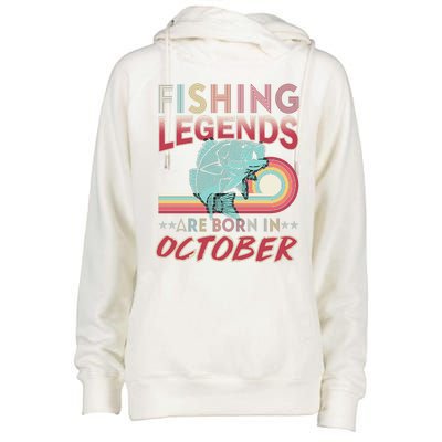 Fishing Legends Are Born In October Womens Funnel Neck Pullover Hood