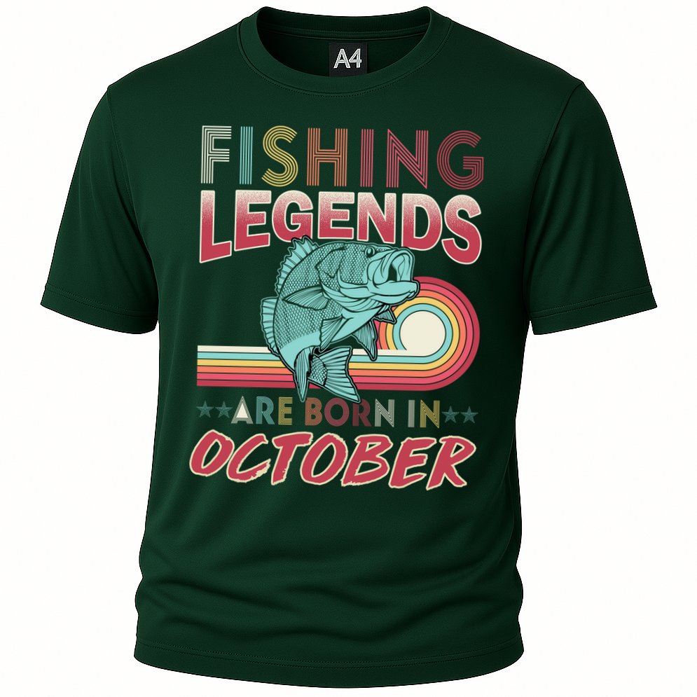 Fishing Legends Are Born In October Cooling Performance Crew T-Shirt