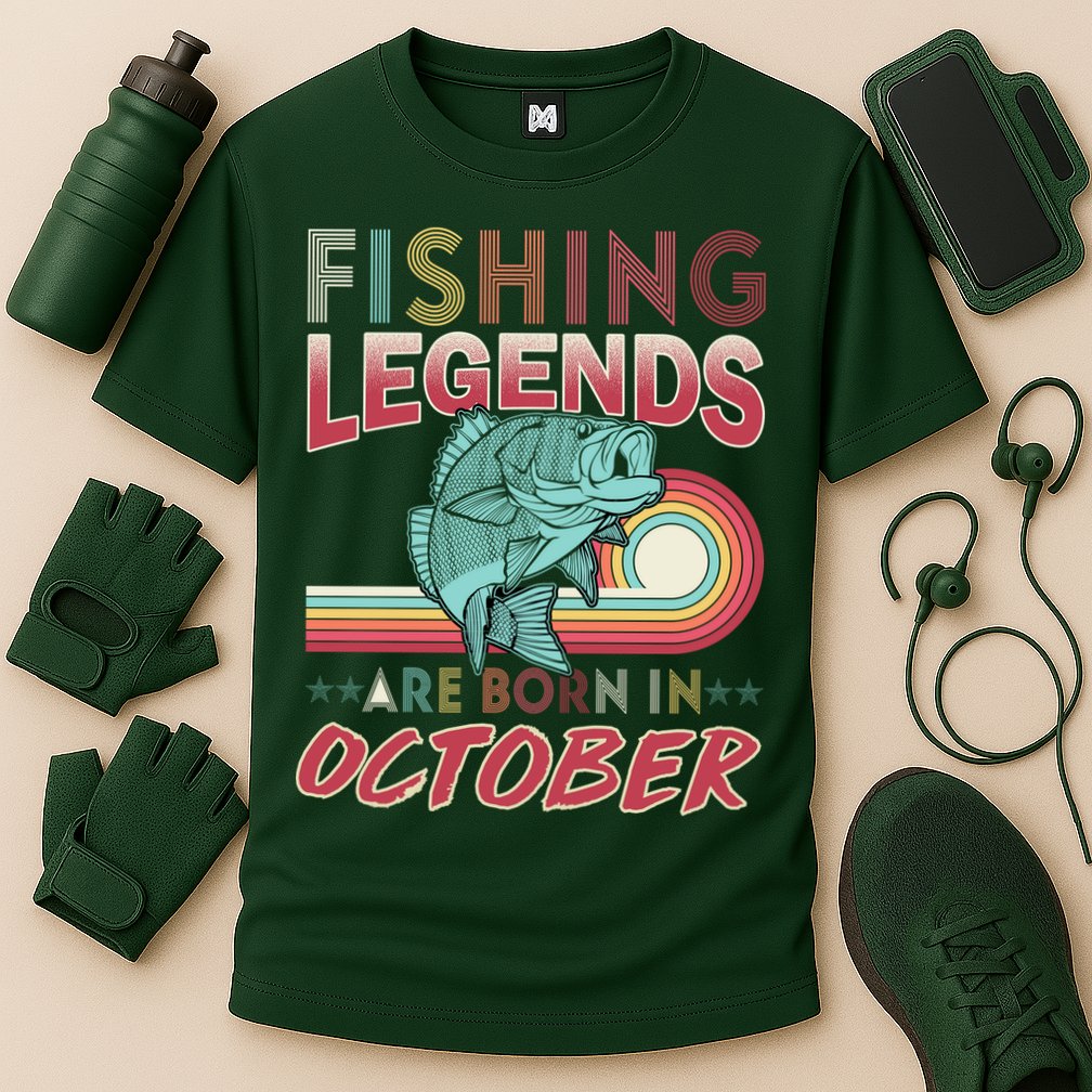 Fishing Legends Are Born In October Cooling Performance Crew T-Shirt