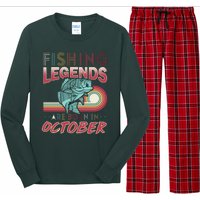 Fishing Legends Are Born In October Long Sleeve Pajama Set