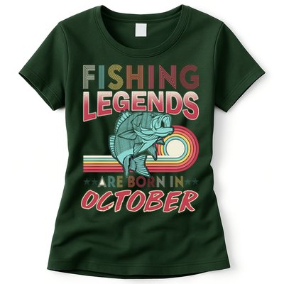Fishing Legends Are Born In October Womens T-Shirt