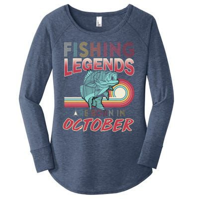 Fishing Legends Are Born In October Women's Perfect Tri Tunic Long Sleeve Shirt