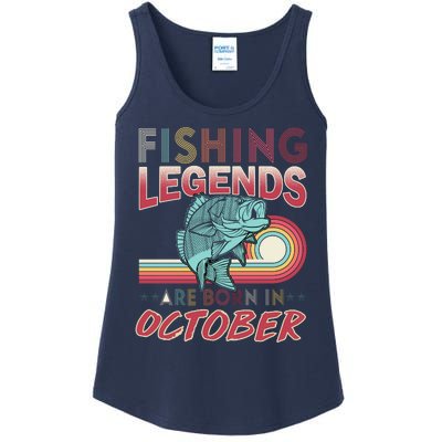 Fishing Legends Are Born In October Ladies Essential Tank