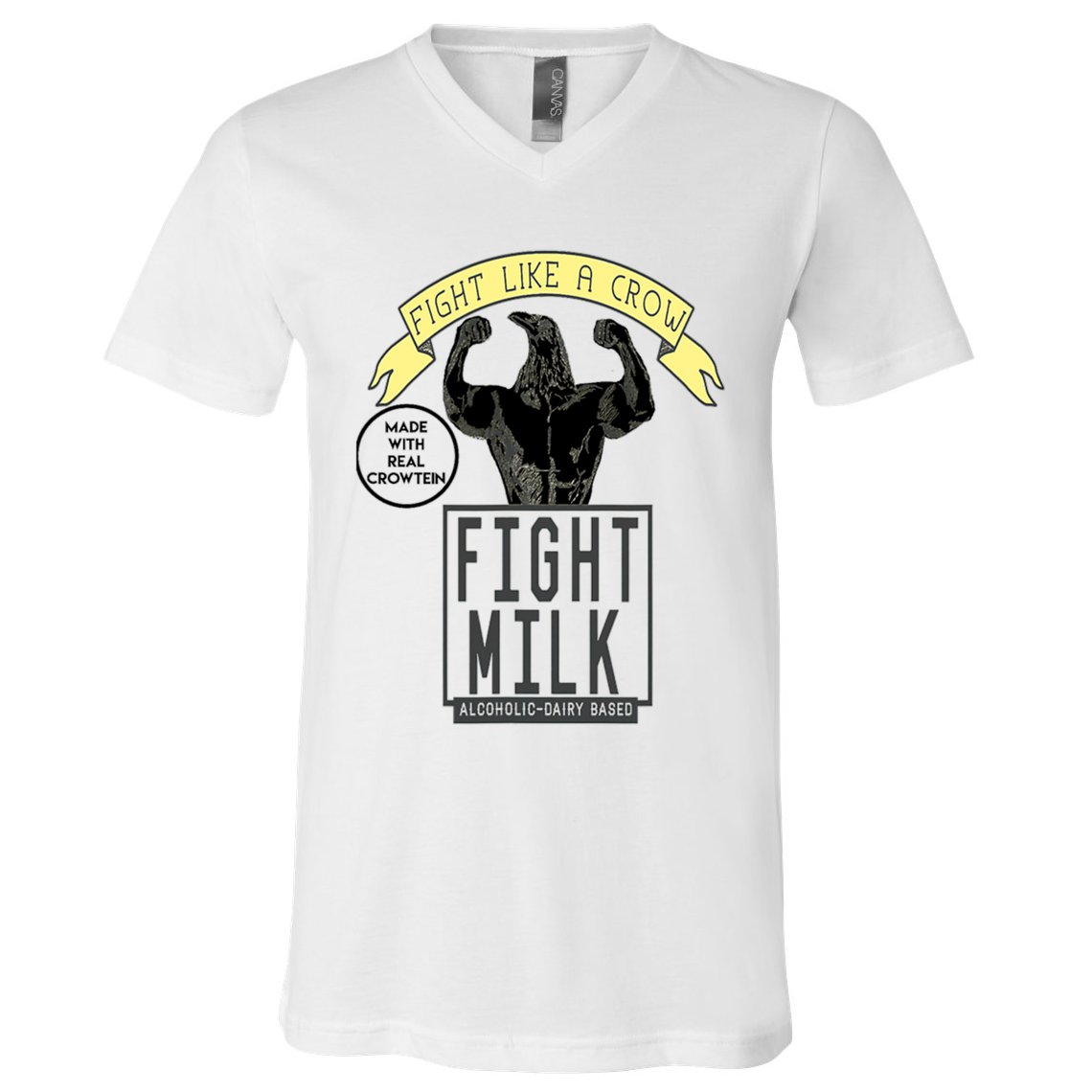Fight Like A Crow Milk V-Neck T-Shirt