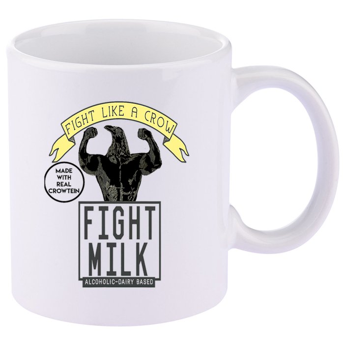 Fight Like A Crow Milk 11oz C Handle Ceramic Mug