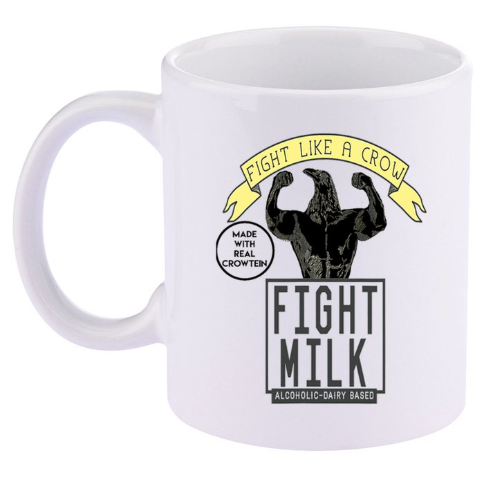 Fight Like A Crow Milk 11oz C Handle Ceramic Mug