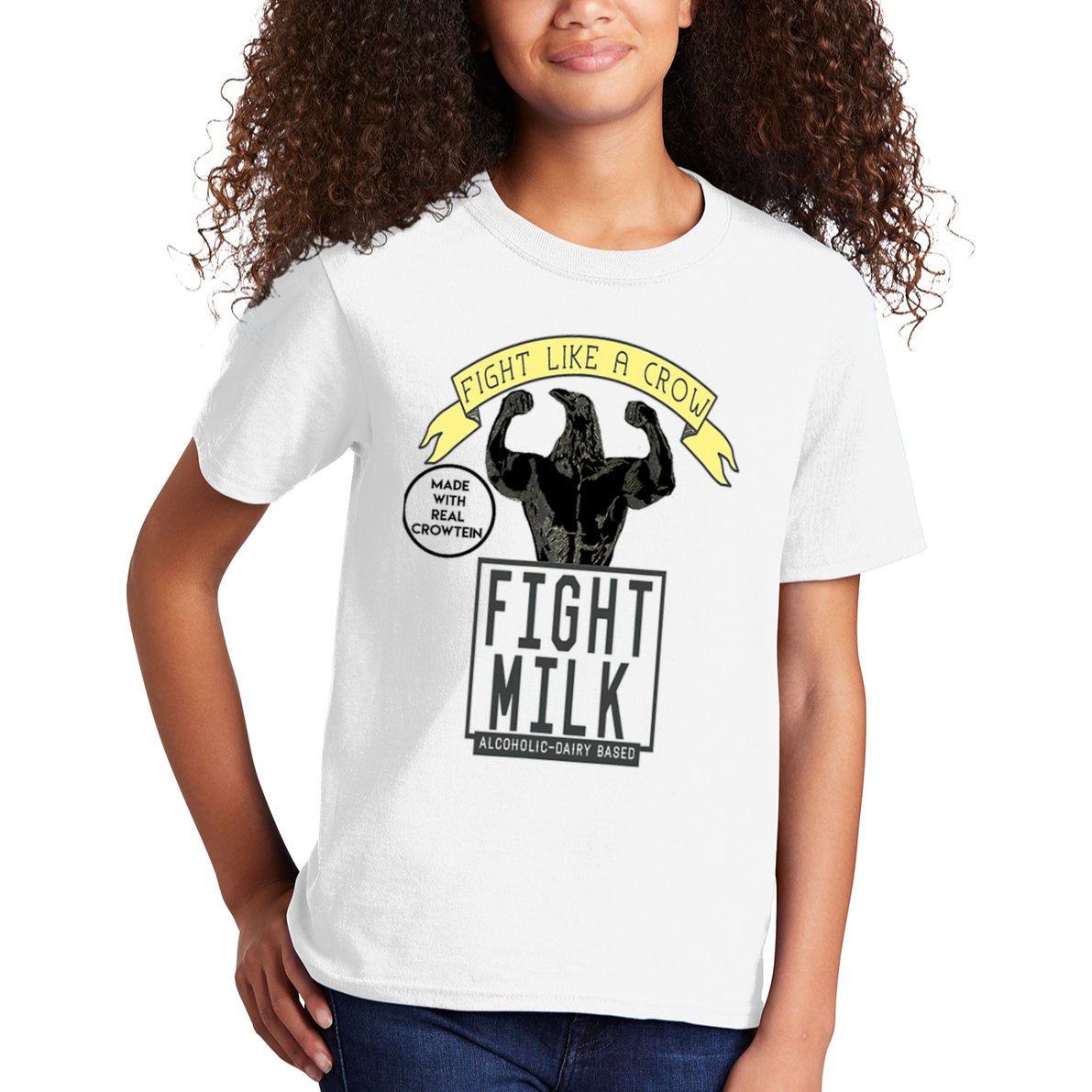 Fight Like A Crow Milk Kids T-Shirt