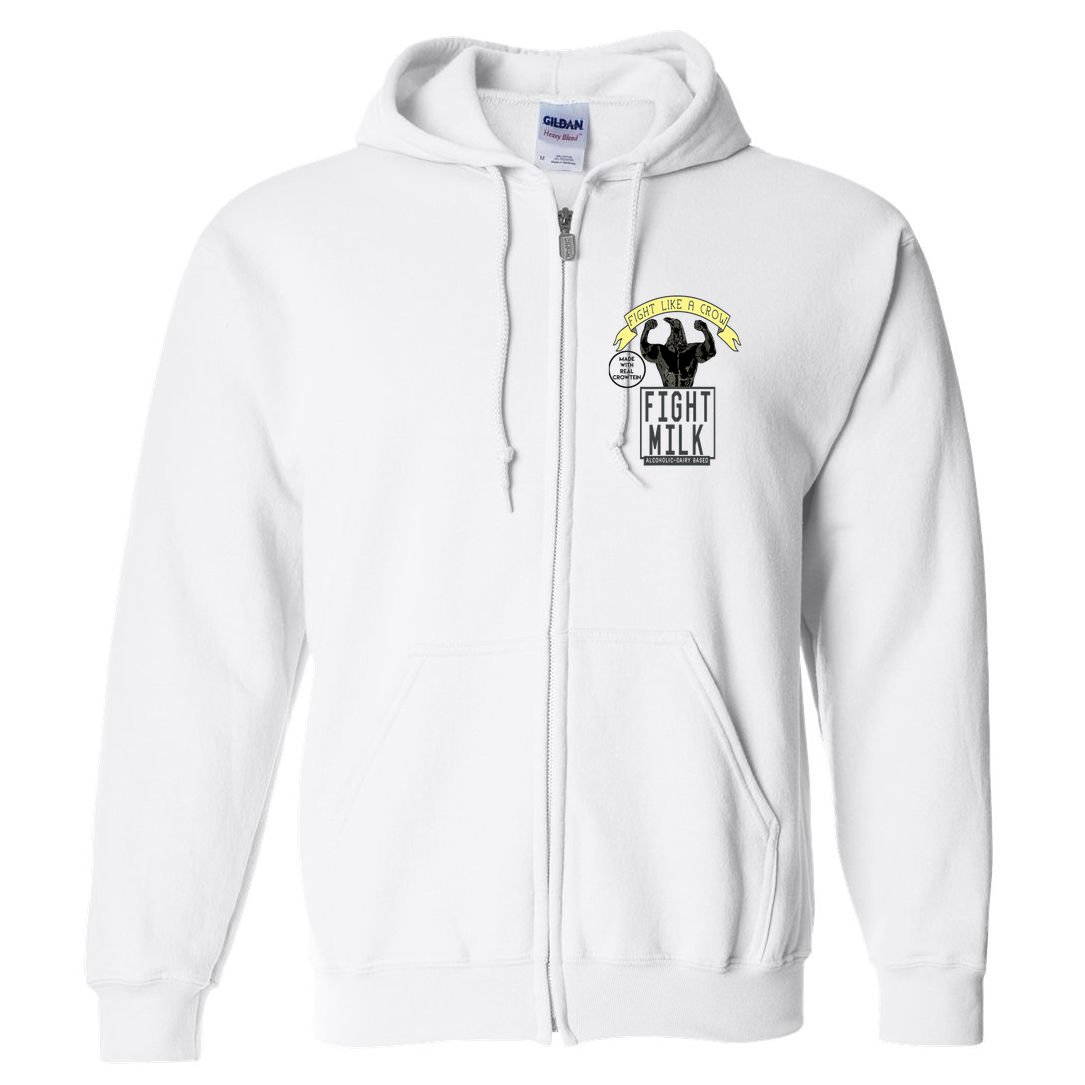 Fight Like A Crow Milk Full Zip Hoodie