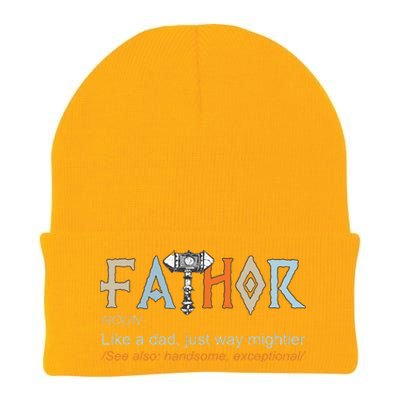 Fathor Like A Dad Just Way Mightier Fathers Day Viking Knit Cap Winter Beanie