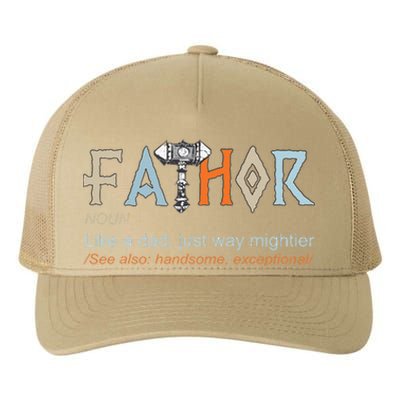 Fathor Like A Dad Just Way Mightier Fathers Day Viking Yupoong Adult 5-Panel Trucker Hat